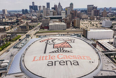 Presidential Portraits - Little Caesars Arena and Detroit Skyline by John McGraw
