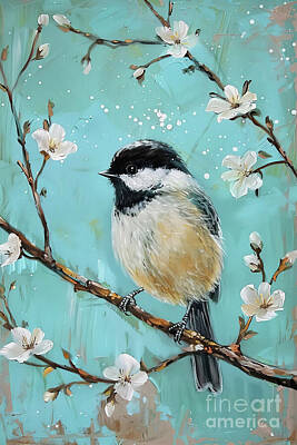 Royalty-Free and Rights-Managed Images - Little Chickadee In A Tree 2 by Tina LeCour