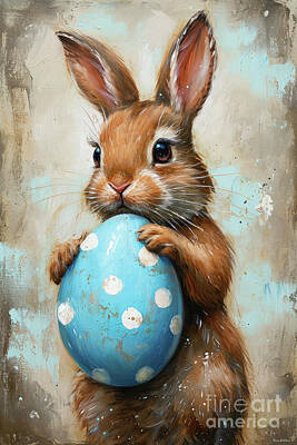 Kids Cartoons - Little Easter Bunny by Tina LeCour