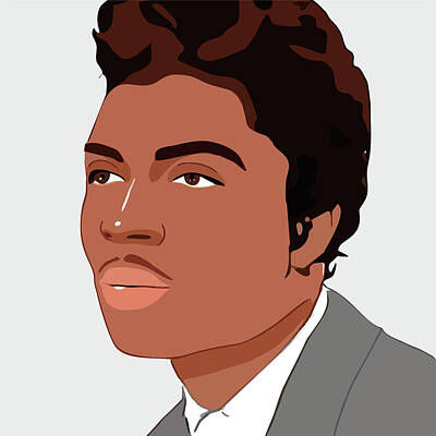 Celebrities Digital Art - Little Richard Cartoon Portrait 1 by Ahmad Nusyirwan