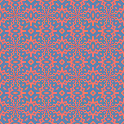 The Beatles - Living Coral And Pacific Blue Seamless Pattern by Taiche Acrylic Art