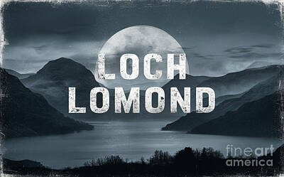 Mountain Paintings - Loch Lomond Skyline Travel City in England by Cortez Schinner