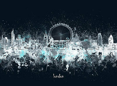London Skyline Royalty-Free and Rights-Managed Images - London Skyline Artistic V4 by Bekim M