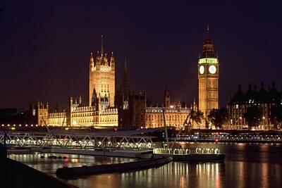 London Skyline Rights Managed Images - London Skyline Houses of Parliament at night Royalty-Free Image by Gander Photo