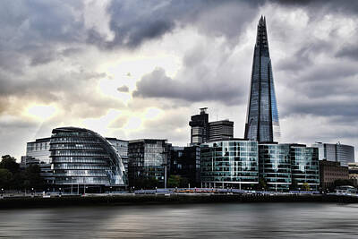 Recently Sold - London Skyline Photos - London skyline with City Hall and The Shard by Mihaela Pater