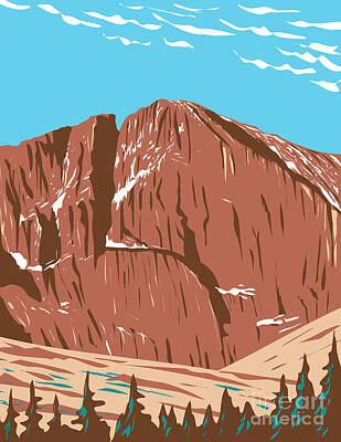 Easter Bunny - Longs Peak in the Northern Front Range of the Rockies or Rocky Mountains Within the Rocky Mountain National Park Wilderness in Colorado WPA Poster Art by Aloysius Patrimonio