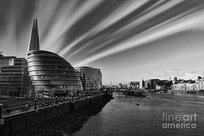 London Skyline Royalty-Free and Rights-Managed Images - looking down the Thames  by Ann Biddlecombe