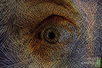 Portraits Mixed Media - Looking through the Web by Bentley Davis