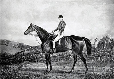 Sports Drawings - LOTTERY. Winner of the First Grand National in 1839 b4 by Historic Illustrations