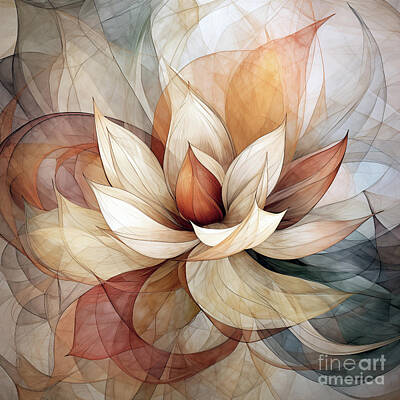 Digital Art Rights Managed Images - Lotus Entwine  Royalty-Free Image by Jacky Gerritsen