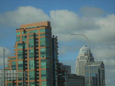 City Scenes Mixed Media - Louisville Kentucky Skyline by Julie Grace