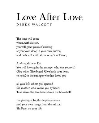 Digital Art Royalty Free Images - Love After Love - Derek Walcott Poem - Literature - Typography Print 1 Royalty-Free Image by Studio Grafiikka