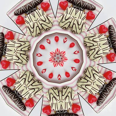 Kitchen Mark Rogan - Love and Romance Abstract Mandala Series Pastries Cookies and Heart Candies by Rose Santuci-Sofranko