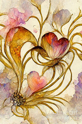 Floral Digital Art - Love is in the air by Sabantha