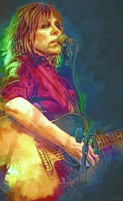 Celebrities Mixed Media - Lucinda Williams Singer Songwriter by Mal Bray