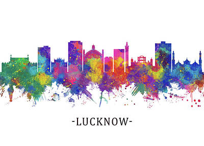 City Scenes Royalty-Free and Rights-Managed Images - Lucknow Uttar Pradesh Skyline by NextWay Art