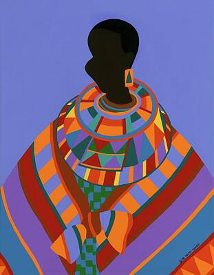 Synthia Saint James Royalty-Free and Rights-Managed Images - Maasai Woman Adorned Two by Synthia SAINT JAMES