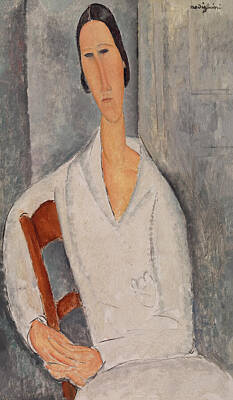 Royalty-Free and Rights-Managed Images - Madame Hanka Zborowska Leaning on a Chair by Amedeo Modigliani by Mango Art