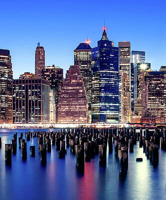 Skylines Rights Managed Images - Magic Manhattan Triptych_2 Royalty-Free Image by Az Jackson