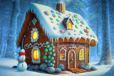Mark Andrew Thomas Royalty Free Images - Magical Gingerbread House Royalty-Free Image by Mark Andrew Thomas