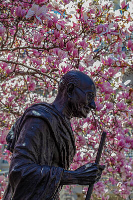 Modern Man Air Travel - Mahatma Ghandi Statue Union Square NYC by Robert Ullmann