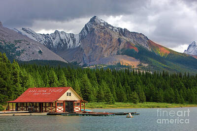 Maps Rights Managed Images - Maligne Lake, Alberta, Canada Royalty-Free Image by Henk Meijer Photography
