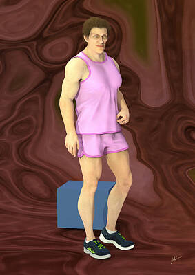 Athletes Digital Art - Man dressed in pink by Joaquin Abella