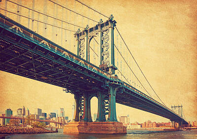 Watercolor Dragonflies Rights Managed Images - Manhattan and Brooklyn Bridge Royalty-Free Image by Julien