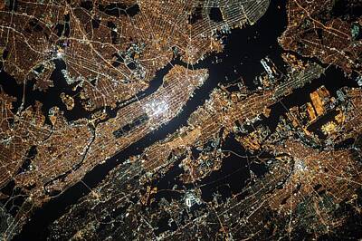 City Scenes Digital Art - Manhattan at night, New York City, United States by Celestial Images