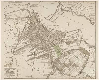 Wine Corks - Map of Amsterdam and environs, Pieter Mol, 1787 - 1792 by Shop Ability