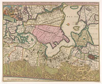 Lipstick - Map of the bailiwick Kennemerland, anonymous, 1718  by MotionAge Designs