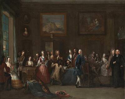 Martini Paintings - Marcellus Laroon  A Musical Assembly c1720 by Padre Martini by Artistic Rifki