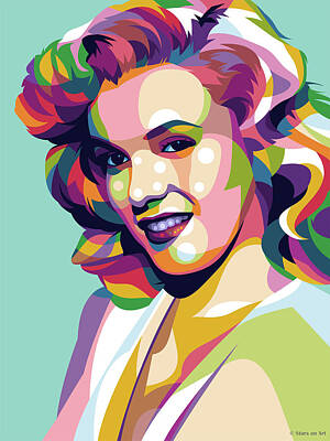 Royalty-Free and Rights-Managed Images - Marilyn Monroe illustrated pop art by Stars on Art