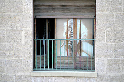 Actors Photos - Marilyn Monroe in an apartment window, Marseille, France by Kevin Oke