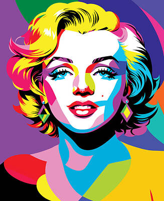 Actors Digital Art - Marilyn Monroe Pop Art by Robert Lancione
