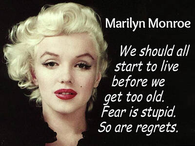 Actors Photos - Marilyn Monroe Quotes v2 by Robert Banach