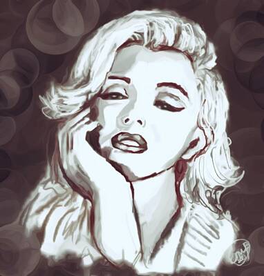 Actors Mixed Media - Marilyn Monroe Sans Cigarette V1 by Eileen Backman
