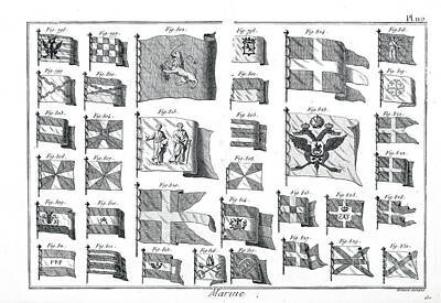 Ocean Diving - Maritime Flags and banners b4 by Historic Illustrations