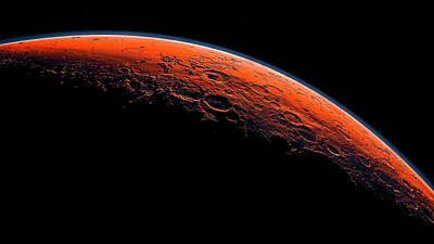 Abstract Landscape Digital Art - Mars Planet by Mango Art