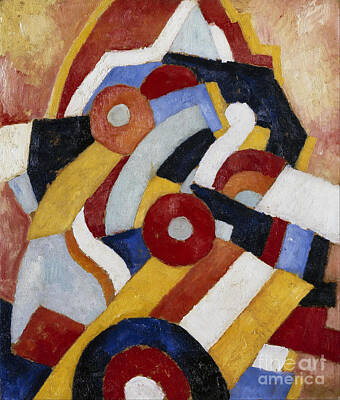 Cities Paintings - Marsden Hartley - Abstraction - 1914 by Sad Hill - Bizarre Los Angeles Archive