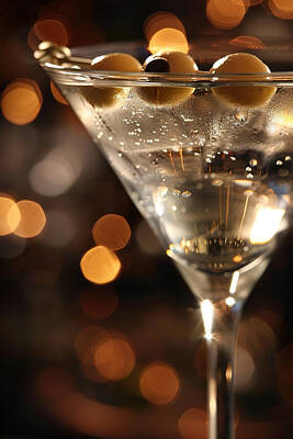 Martini Digital Art Rights Managed Images - Martini Close Up Royalty-Free Image by Athena Mckinzie