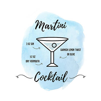 Martini Royalty-Free and Rights-Managed Images - Martini Cocktail Drink Art by Toni Grote
