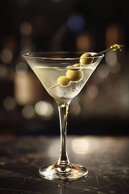 Martini Digital Art Royalty Free Images - Martini Drink Royalty-Free Image by Athena Mckinzie
