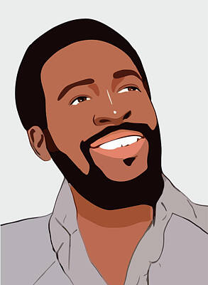 Celebrities Digital Art Royalty Free Images - Marvin Gaye Cartoon Portrait 2 Royalty-Free Image by Ahmad Nusyirwan