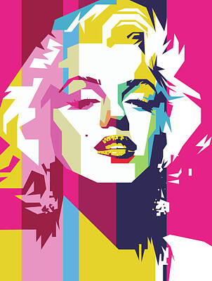 Musicians Digital Art Rights Managed Images - Marylin Monroe 7 Wpap Pop Art Royalty-Free Image by Ahmad Nusyirwan