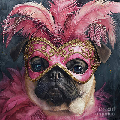 Royalty-Free and Rights-Managed Images - Masquerade Pug Ruby by Tina LeCour