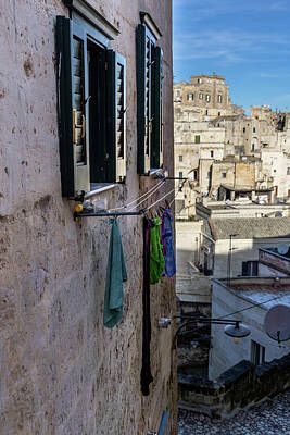 Floral Patterns Rights Managed Images - Matera Iataly clothes on a line  Royalty-Free Image by John McGraw