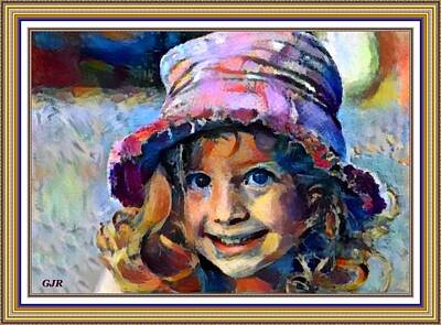 Car Photos Douglas Pittman - Matissecalia - Girl With Hat - Catus 2 No. 1 L A S  - With Printed Frame. by Gert J Rheeders