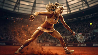 Athletes Paintings - Maximalist  famous  sports  athletes    Sony  by Asar Studios by Celestial Images