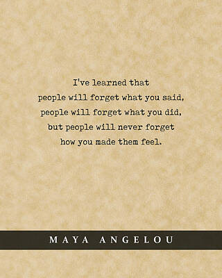 Royalty-Free and Rights-Managed Images - Maya Angelou - Quote Print - Literary Poster 02 by Studio Grafiikka